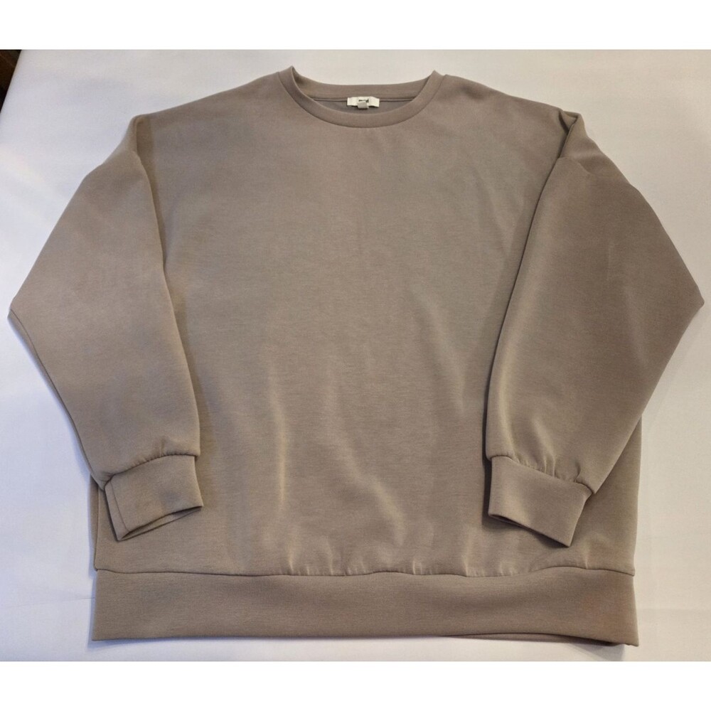 Mavi Luxe Touch Tencel Sweatshirt Women's M Taupe Crewneck Pullover Soft Stretch - Picture 1 of 8